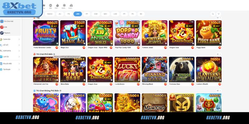 Các nhà cung cấp game chất lượng hợp tác với 8XBET